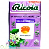 Ricola Holunderblüten - ziołowe cukierki bez cukru z czarnym bezem, w pudełeczku