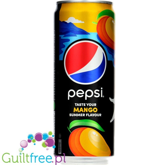 Pepsi Max Mango zero sugar, no calories, 330ml can