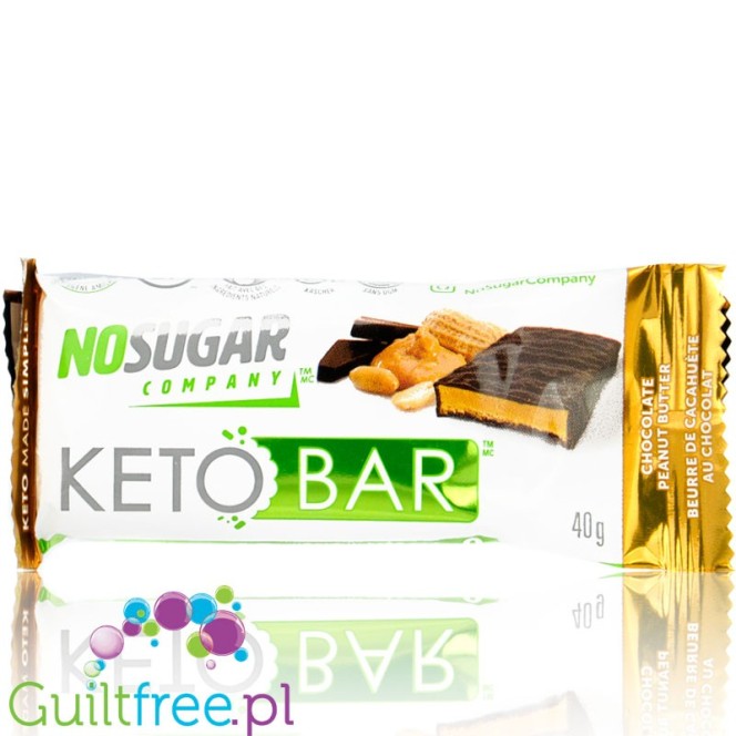 NoSugar Company Keto Bar Chocolate Peanut Butter - keto baton 160kcal ze stewią i erytrolem