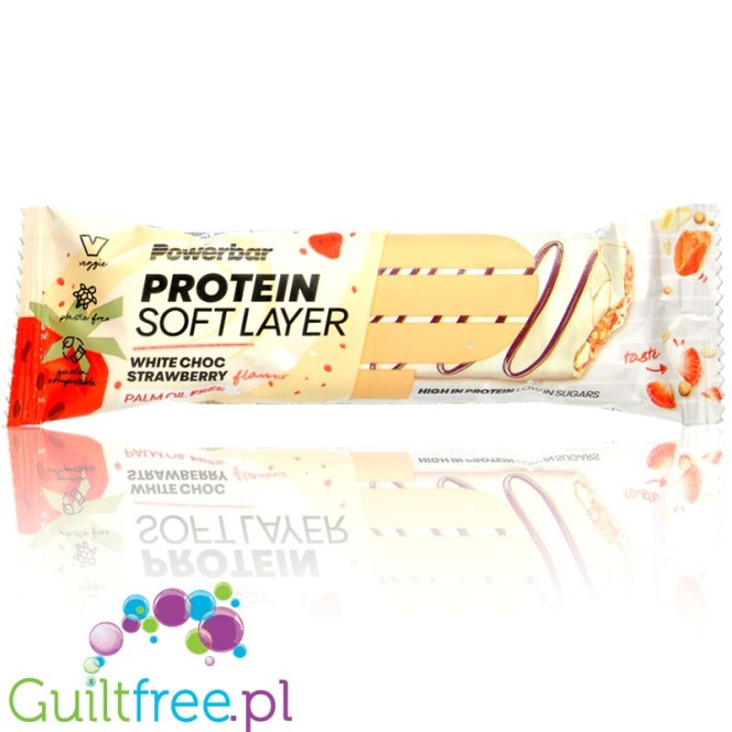 Powerbar Protein Soft Layer Bar White Chocolate Strawberry - trójwarstwowy baton białkowy 137kcal