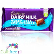 Cadbury Dairy Milk mleczna czekolada 30% mniej cukru, bez słodzików