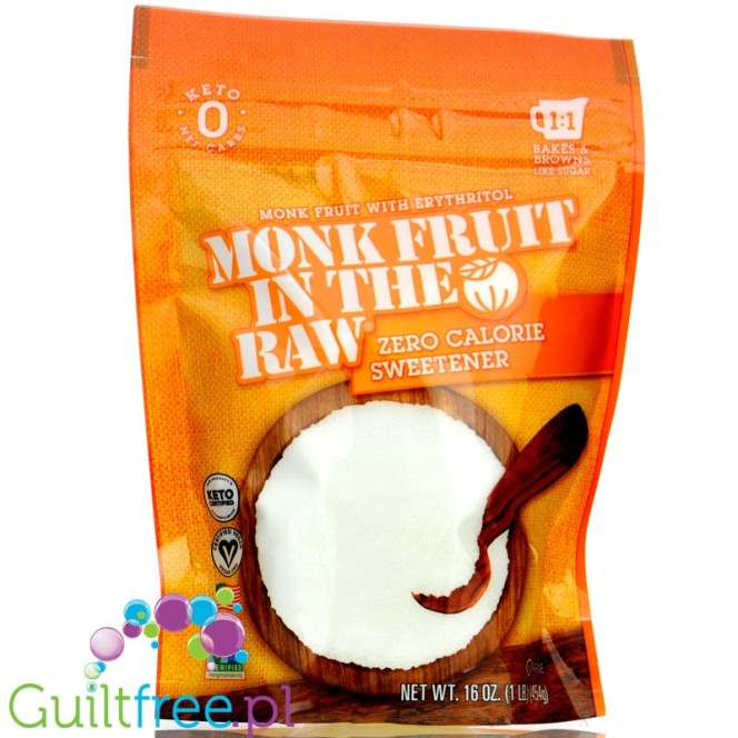 Monk Fruit in the Raw - natural keto sweetener zero kcal, sugar substitute 1: 1