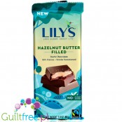 Lily's Sweets 55% Dark Chocolate & Hazelnut Butter - czekolada bez cukru ze stewią i erytrolem nadziewana miazgą laskową