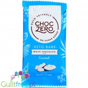 Choc Zero Keto Bark, White Chocolate & Coconut - biała czekolada bez cukru z kokosem