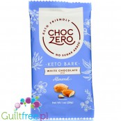 Choc Zero Keto Bark, White Chocolate & Almond - biała czekolada bez cukru z migdałąmi