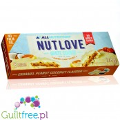 AllNutrition NutLove White Cookie, Peanut, Caramel & Coconut – ciasteczka w białej polewie bez dodatku cukru