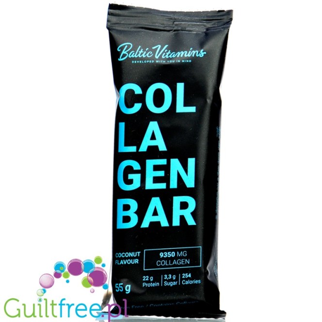 Baltic Vitamins Collagen Bar, Coconut - kolageonowy baton proteinowy bez glutenu, 22g białka & 250kcal