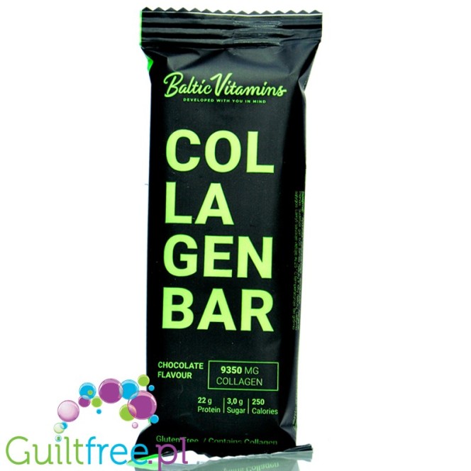 Baltic Vitamins Collagen Bar, Chocolate - kolageonowy baton proteinowy bez glutenu, 22g białka & 250kcal
