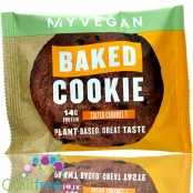 MyProtein Vegan Baked Cookie Salted Caramel - wielkie wegańskie ciastko proteinowe 14g białka