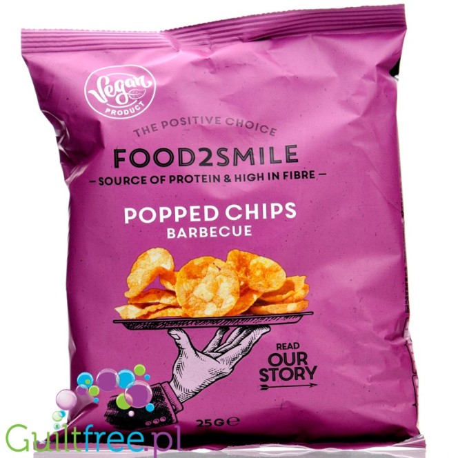 Food2Smile Popped Chips Barbecue - pikantne chipsy białkowe 107kcal
