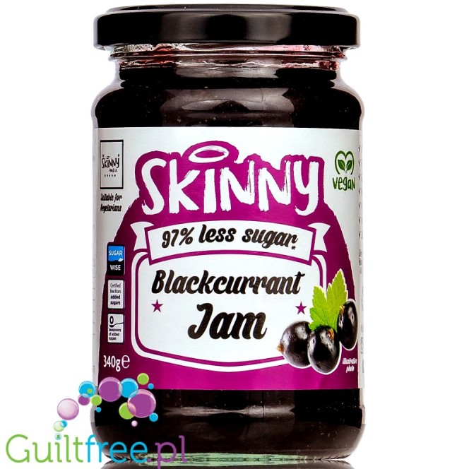 Skinny Food Not Guilty Blackcurrant - niskocukrowy dżem z czarnej porzeczki, wersja z sorbitolem