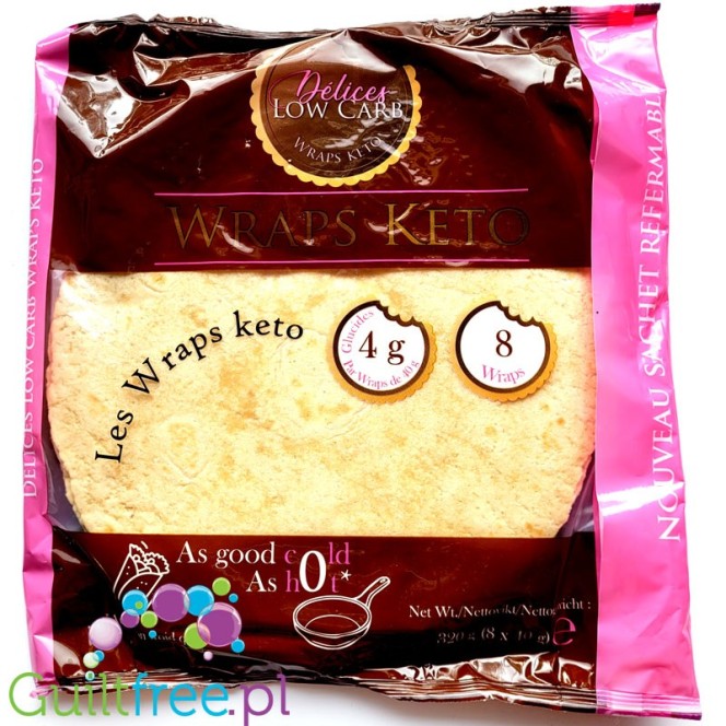 Délices Low Carb Keto Wraps - tortille niskowęglowodanowe 123kcal, 8szt x 20cm