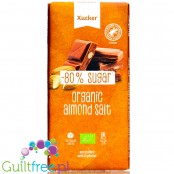 Xucker Organic Almond Salt Chocolate - bio mleczna czekolada bez cukru z solonymi migdałami, z erytrolem