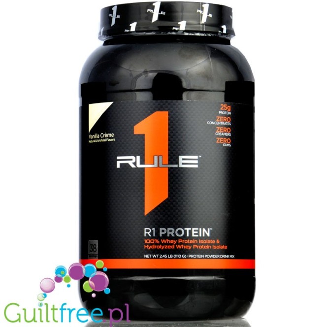 Rule1 R1 Protein Vanilla Crème - beztłuszczowa odżywka białkowa WPI & WPH, 1,1KG