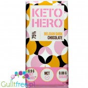 Keto Hero 75% Belgian Dark Chocolate - keto dark chocolate
