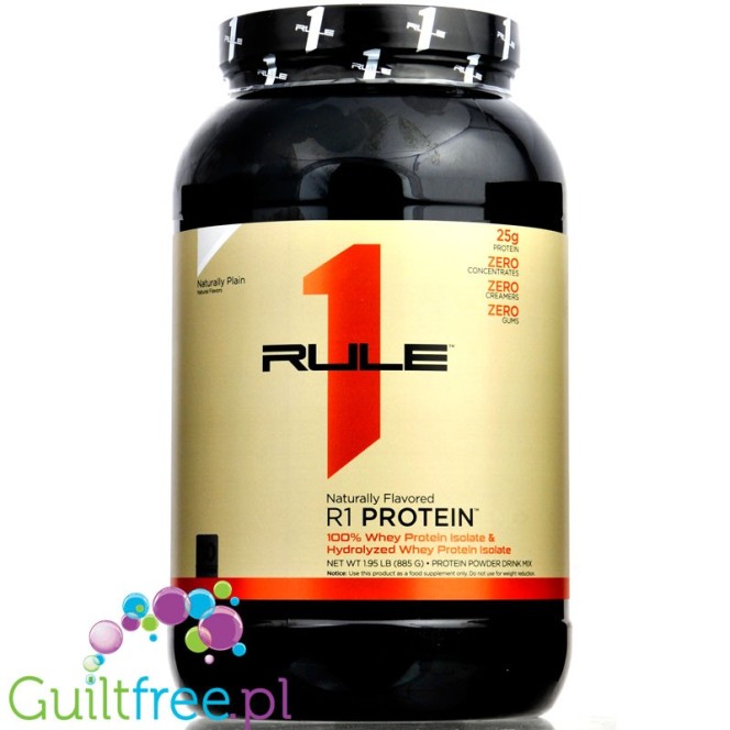 Rule1 R1 Protein Naturally Flavored, Plain 0,88KG - bezsmakowa odżywka białkowa WPI & WPH, 25g białka & 100kcal