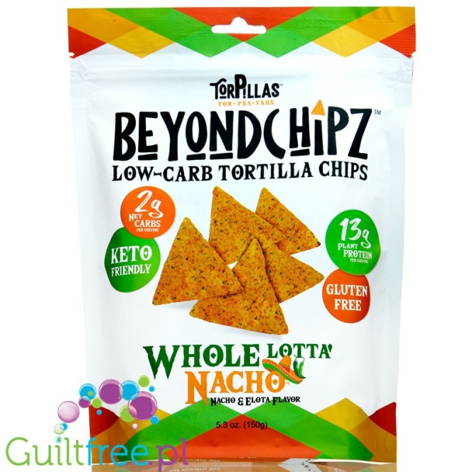 BeyondChipz Torpillas High Protein Tortilla Chips, Whole Lotta' Nacho