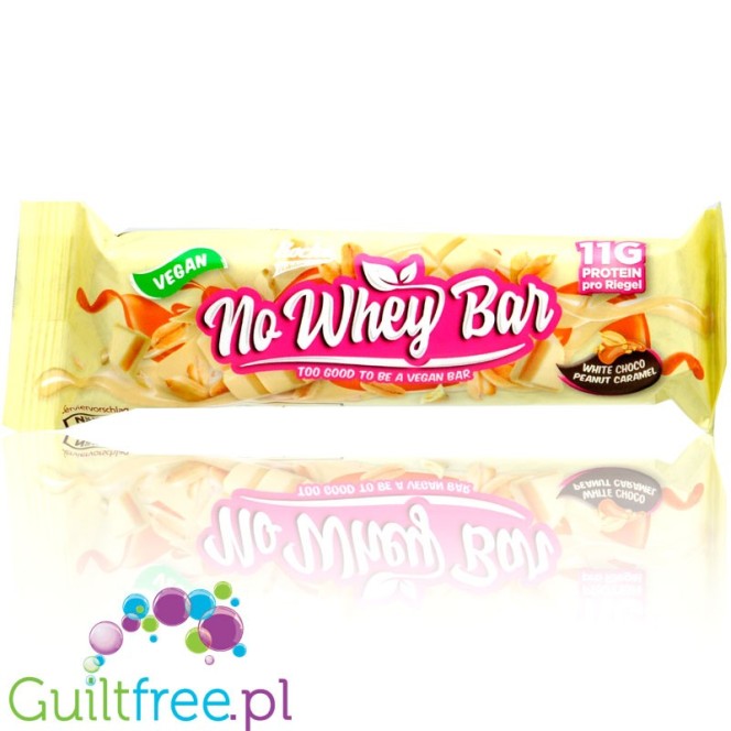 Rocka Nutrition NO WHEY Chunky Peanut Caramel - wegański baton białkowy bez cukru i oleju palmowego