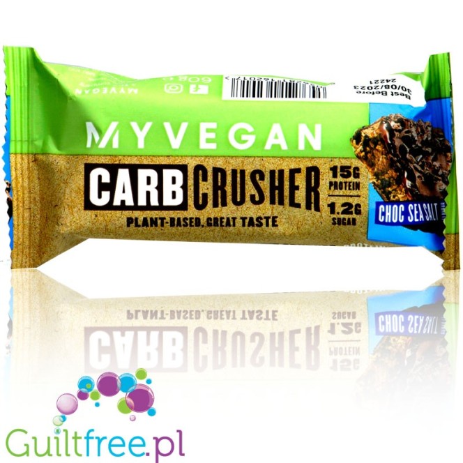 MyProtein Vegan Carb Crusher Choc Sea Salt - wegański baton proteinowy bez cukru