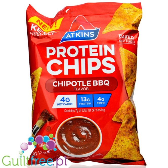 Atkins Protein Chips Chipotle BBQ - pikantne keto chipsy 13g białka 4g węglowodanów