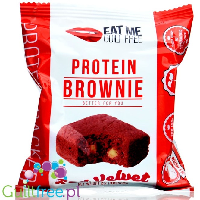 EatMe Guilt Free Brownie, Red Velvet - proteinowe brownie z białą czekoladą