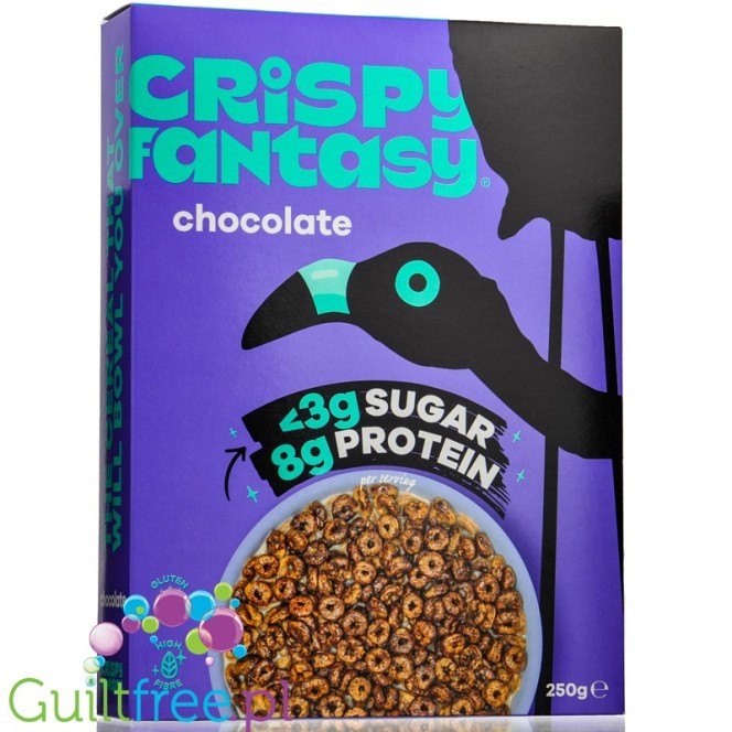 Crispy Fantasy Protein Cereal Chocolate - proteinowe płatki śniadaniowe bez glutenu 28% białka