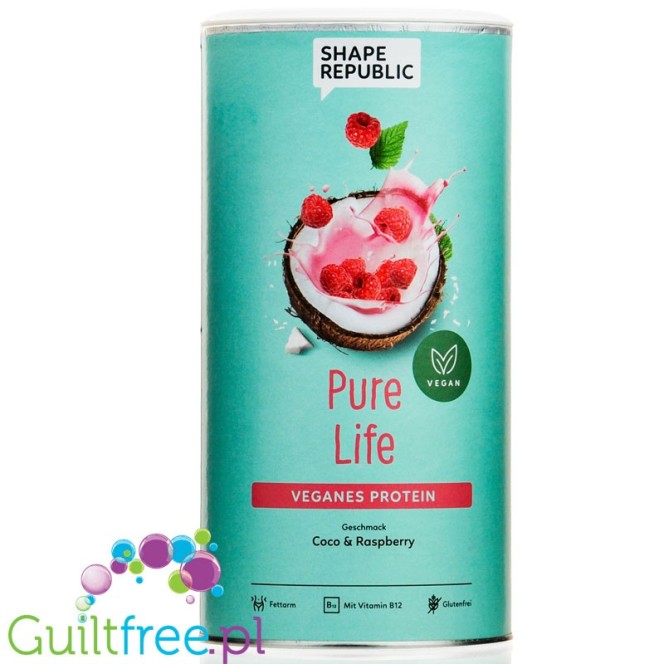 Shape Republic Veganes Protein Coco & Raspberry - low calorie vegan protein powder for women