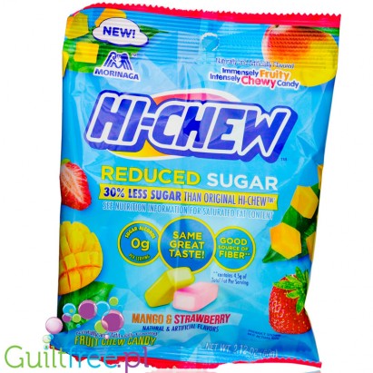 Hi-Chew Reduced Sugar Mango & Strawberry - owocowe cukierki do żucia o obniżonej zawartości cukru