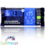 RAW COCOA Keto Dark Chocolate Bleuberry - bio ciemna czekolada z MCT i jagodami słodzona tylko erytrolem