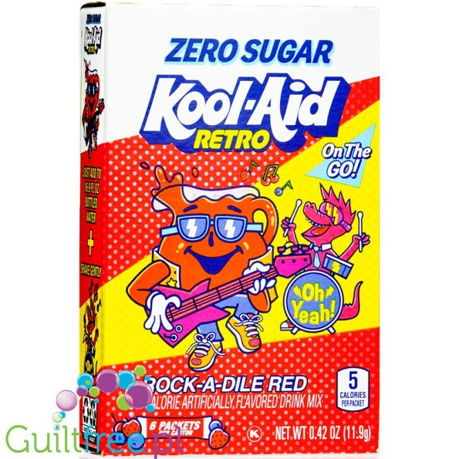 Kool-Aid Retro Rock-A-Dile Red Singles to Go - saszetki smakowe do wody bez cukru i kcal, Owoce Leśne
