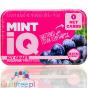 MintiQ Icy Grape Keto Mints - miętowo-winogronowe pudrowe pastylki bez cukru ze stewią i erytrolem
