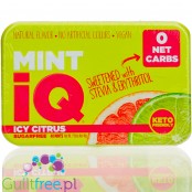 MintiQ Icy Grape Keto Citrus Mints - miętowo-cytrynowe pudrowe pastylki bez cukru ze stewią i erytrolem