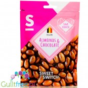 Sweet-Switch Almonds covered in no added sugar milk chocolate with stevia