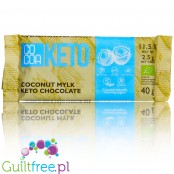 RAW COCOA Keto Mylk Chocolate Coconut - bio mleczna czekolada z MCT i kokosem słodzona tylko erytrolem