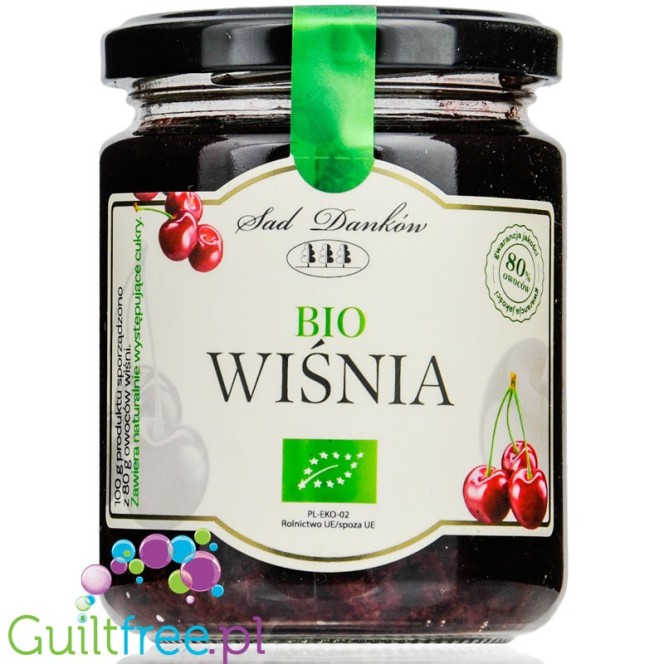 Sad Danków, no sugar added organic black cherry jam