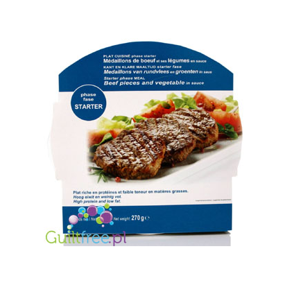 Wołowina z warzywami w kremowym sosie ziołowym - kompletny obiad 230kcal & 30g białka