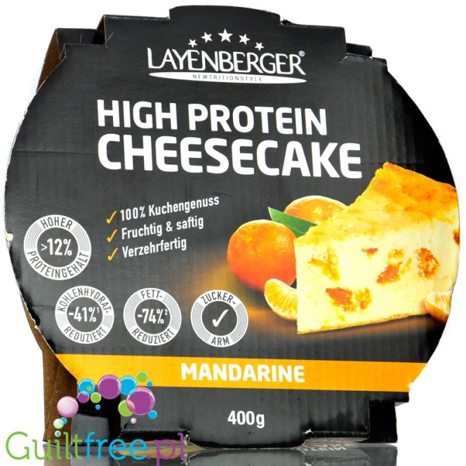 Layenberger High Protein Cheesecake Mandarine - gotowy sernik proteinowy z mandarynkami słodzony ksylitolem