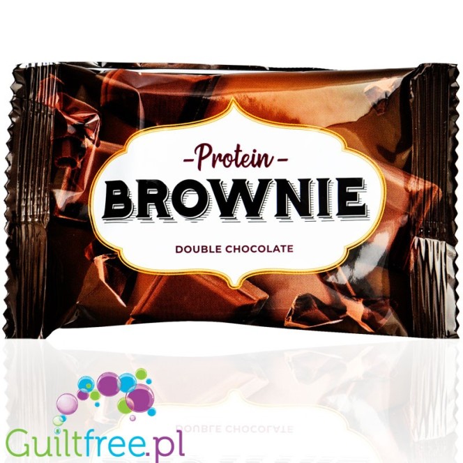 Rocka Nutrition Protein Brownie Double Chocolate - wegańskie ciastko białkowe bez cukru i oleju palmowego