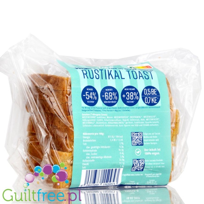LocaWo High Protein & Low Carb Rustical Toast - gotowy proteinowo-błonnikowy chleb tostowy w kromkach