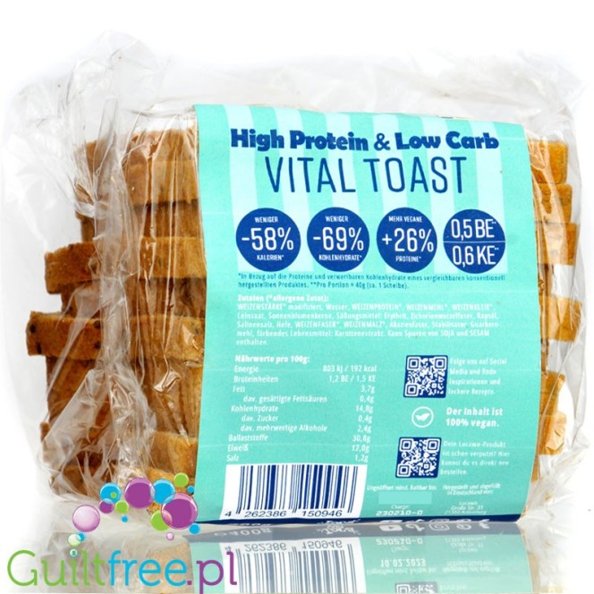 LocaWo High Protein & Low Carb Vital Toast - gotowy proteinowo-błonnikowy chleb tostowy w kromkach