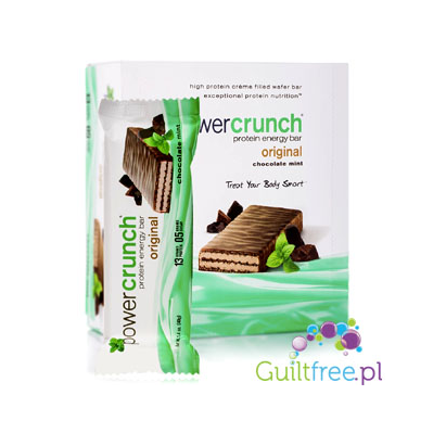 Power Crunch Mint & Chocolate box of 12 protein wafers with stevia