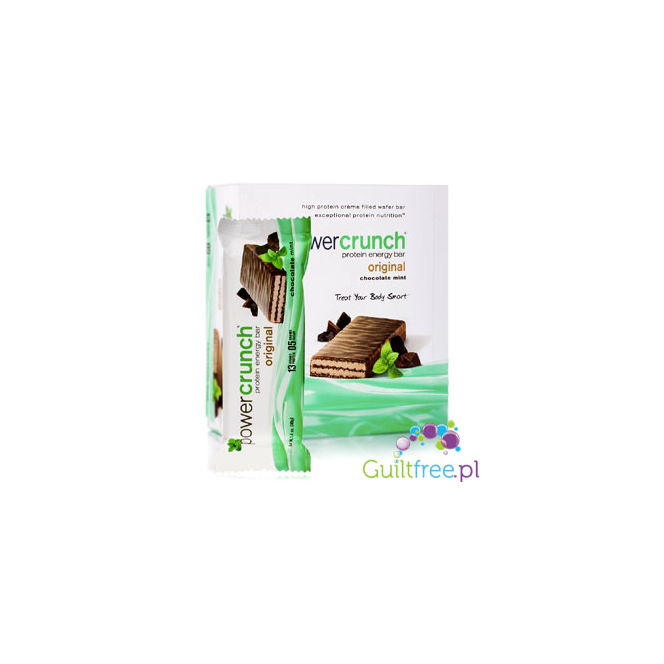 Power Crunch Mint & Chocolate box of 12 - protein wafer with stevia