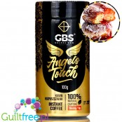 GBS Angel's Touch instant flavored coffee with caffeine boost, bud with a rose