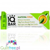 IQ Bar Matcha Chai Brain & Body plant protein bar with Lion's Mane, MCTs, Omega-3, flavonoids, vitamin-E and choline