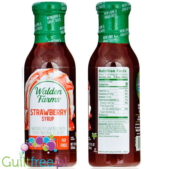 Walden Farms Strawberry Syrup USA formula free from sucralose