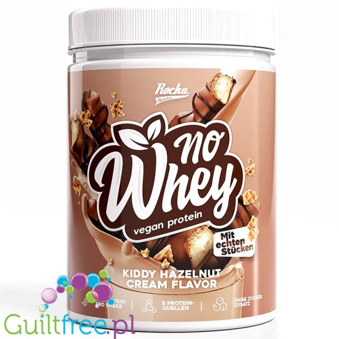 Rocka Nutrition NO WHEY Kiddy Hazelnut Cream - wegańska odżywka białkowa 5 źródeł białka 300g
