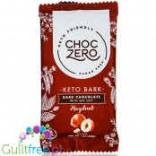 Choc Zero Keto Bark, Dark Chocolate Sea Salt & Hazelnuts - ciemna czekolada bez cukru z orzechami laskowymi