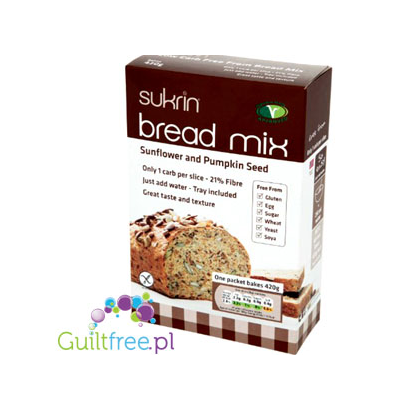 Sunflower and pumpkin seed bread mix from gluten, wheat, soy, milk and yest 