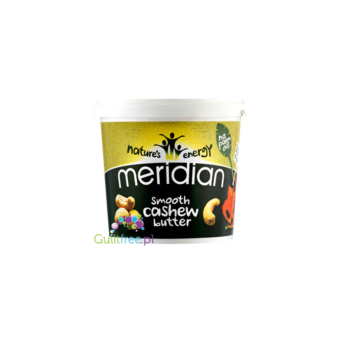 Meridian czyste Masło z Nerkowców Cashew Crunchy bez cukru i soli 1KG