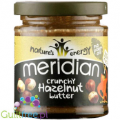 Meridian crunchy hazelnut butter 100% nuts - roasted hazelnut butter, coarsely ground, with no added sugar and no salt